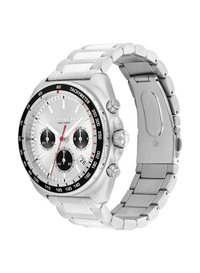 COACH  Charter Collection Chronograph Quartz Watch For Men With Silver Stainless Steel Bracelet - 14602702 for Men | Best Price UAE